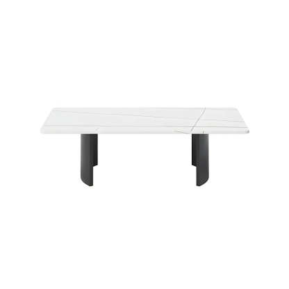 Stone Rectangular Sled Coffee Table — Gold-Black