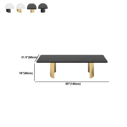 Stone Rectangular Sled Coffee Table — Gold-Black