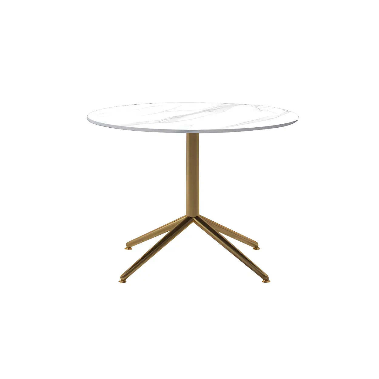 Stone Top Trestle-Base Coffee Table — Gold / White