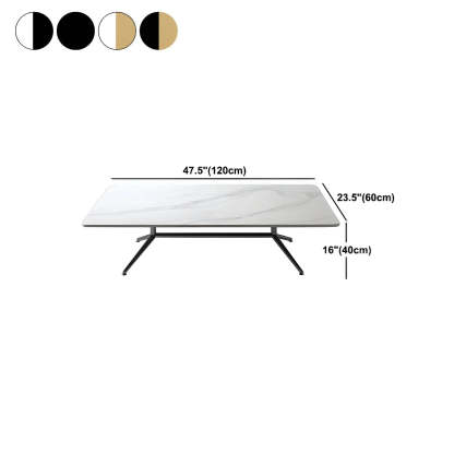 Stone Top Trestle-Base Coffee Table