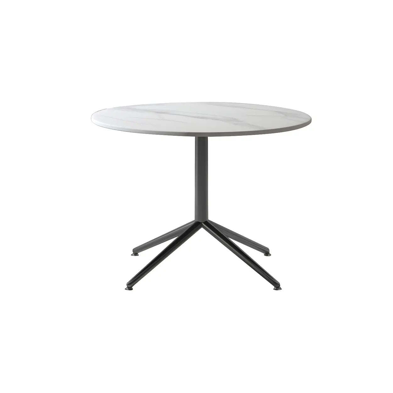 Stone Top Trestle-Base Coffee Table — Gold / White