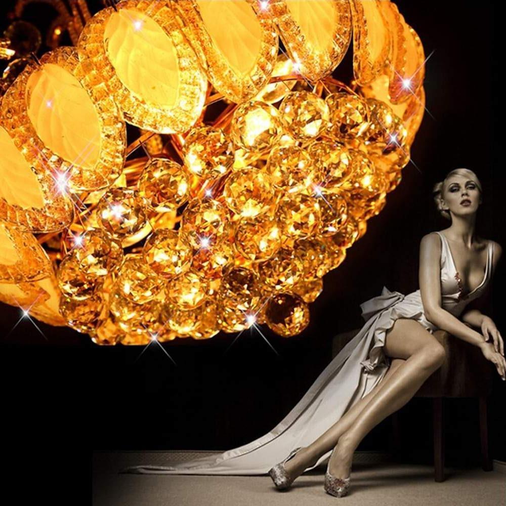 8-light Modern Gold/Silver Vintage Crystal Chandeliers For Living Room-Lighom