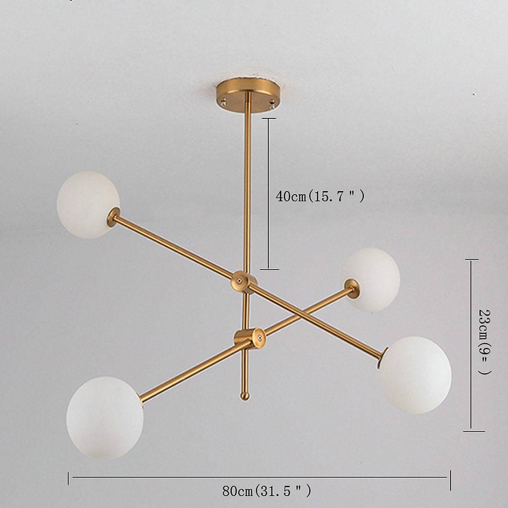 Geometrical Sputnik Chandelier Gold Master Bedroom Chandelier-Lighom