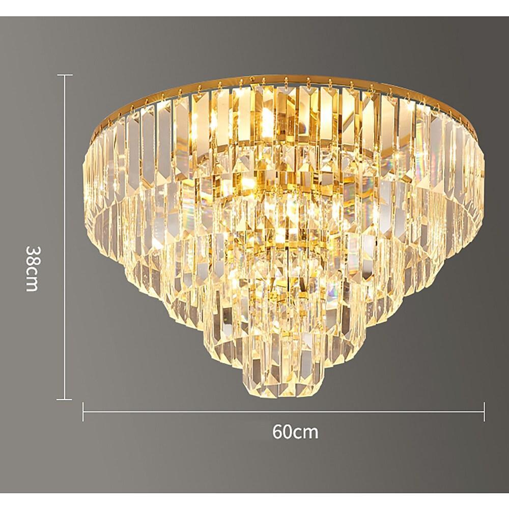 Candelabra Flush Mount Metal Crystal LED Light