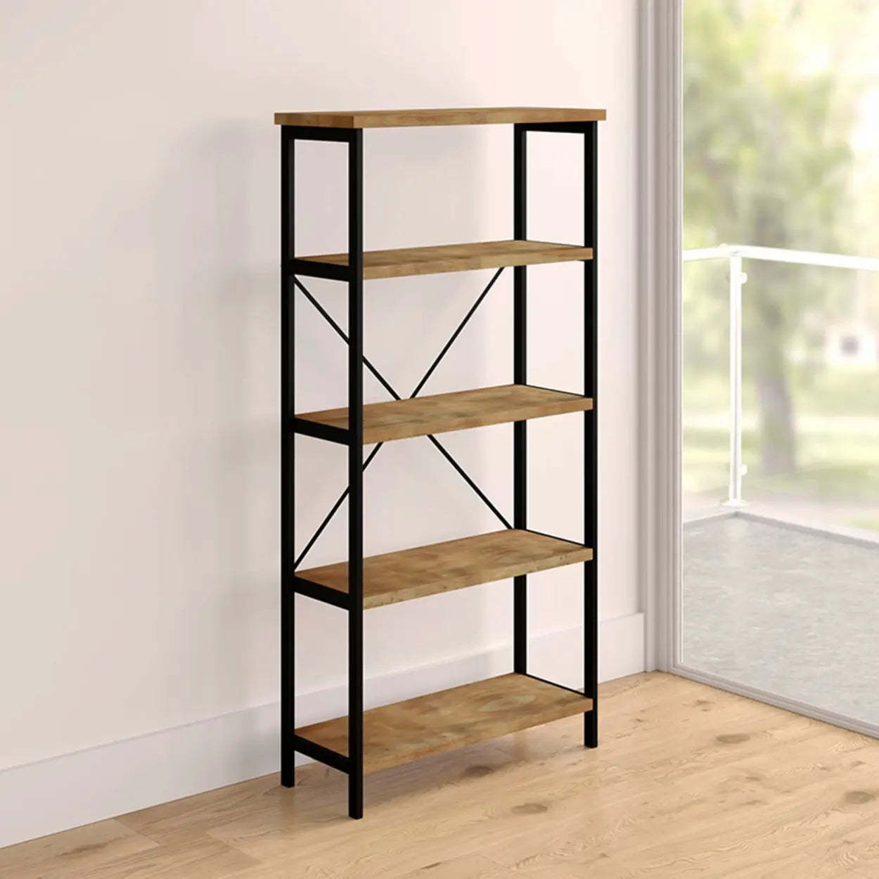 Sepia Casual Alloy 5-Shelf Open Bookcase