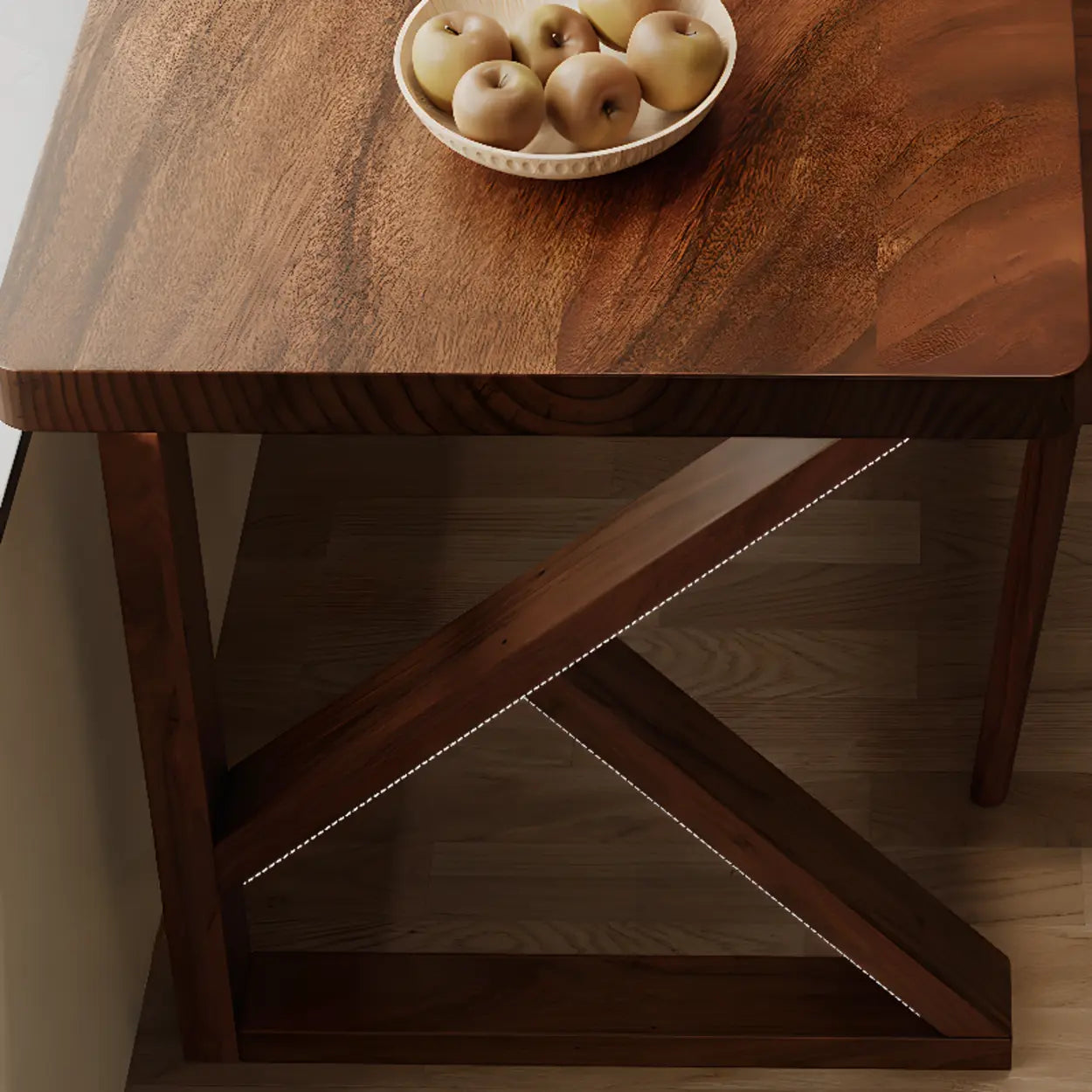 Sepia L-Shape Double Deep Wood Computer Desk