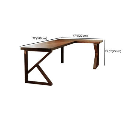 Sepia L-Shape Double Deep Wood Computer Desk