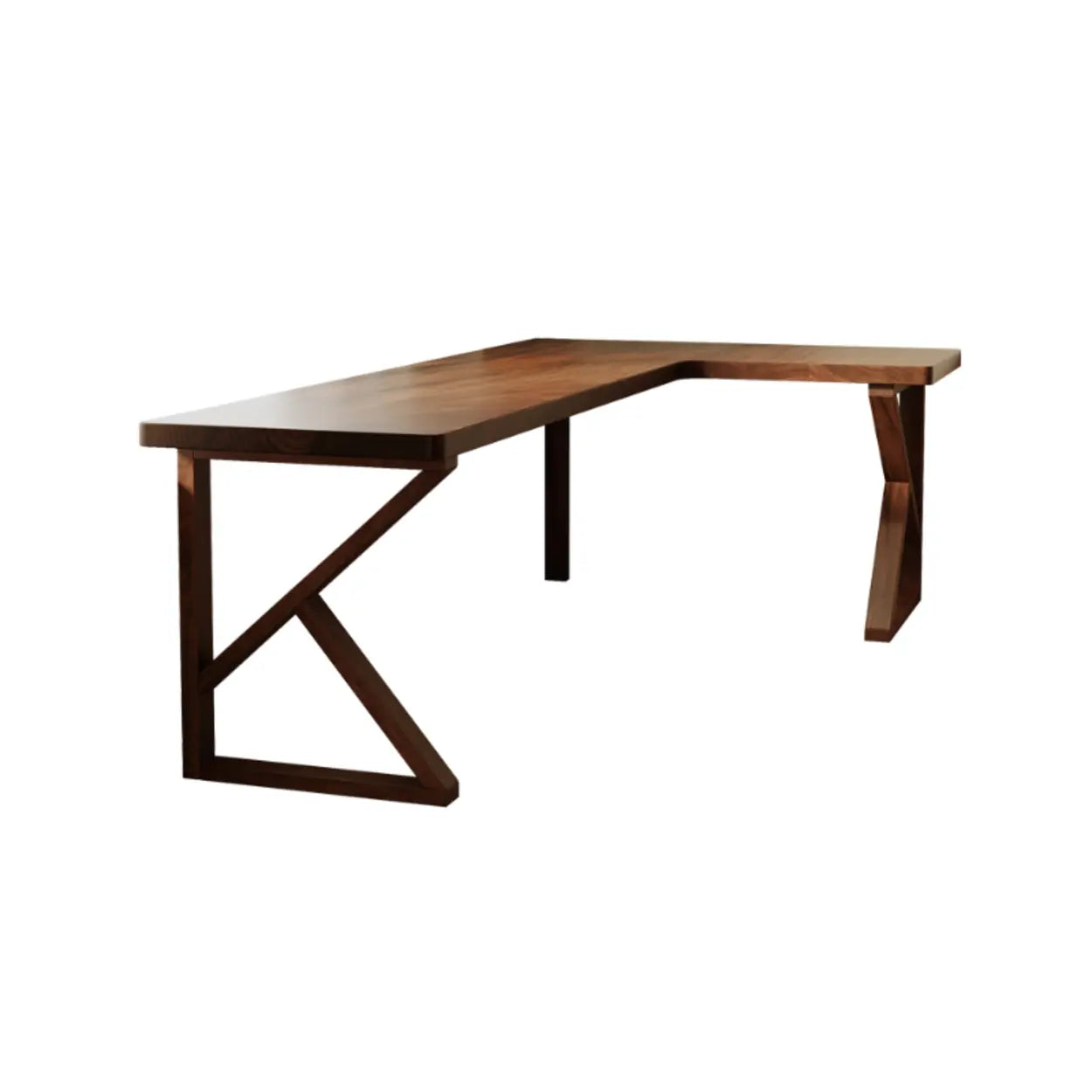 Sepia L-Shape Double Deep Wood Computer Desk — Table Only