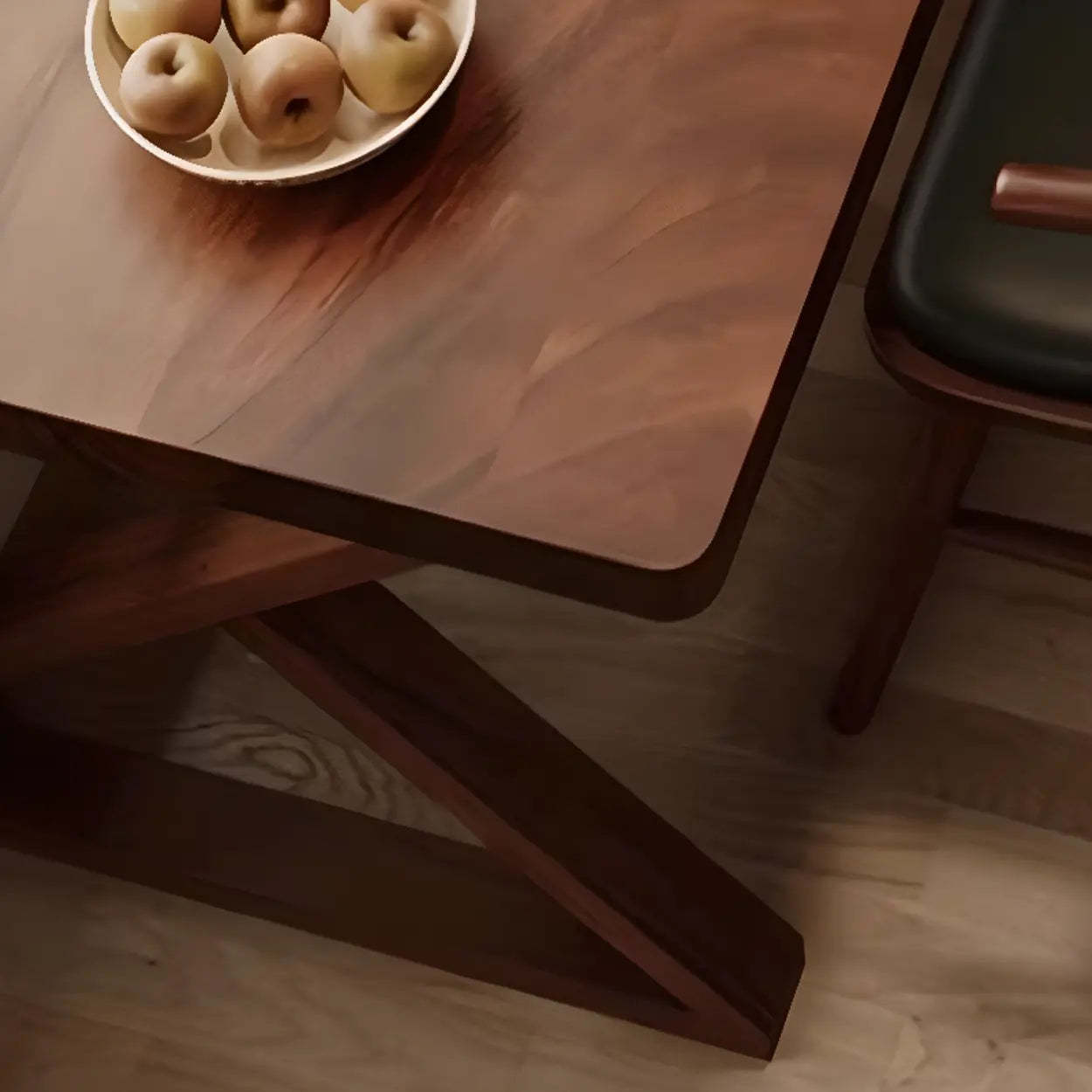 Sepia L-Shape Double Deep Wood Computer Desk