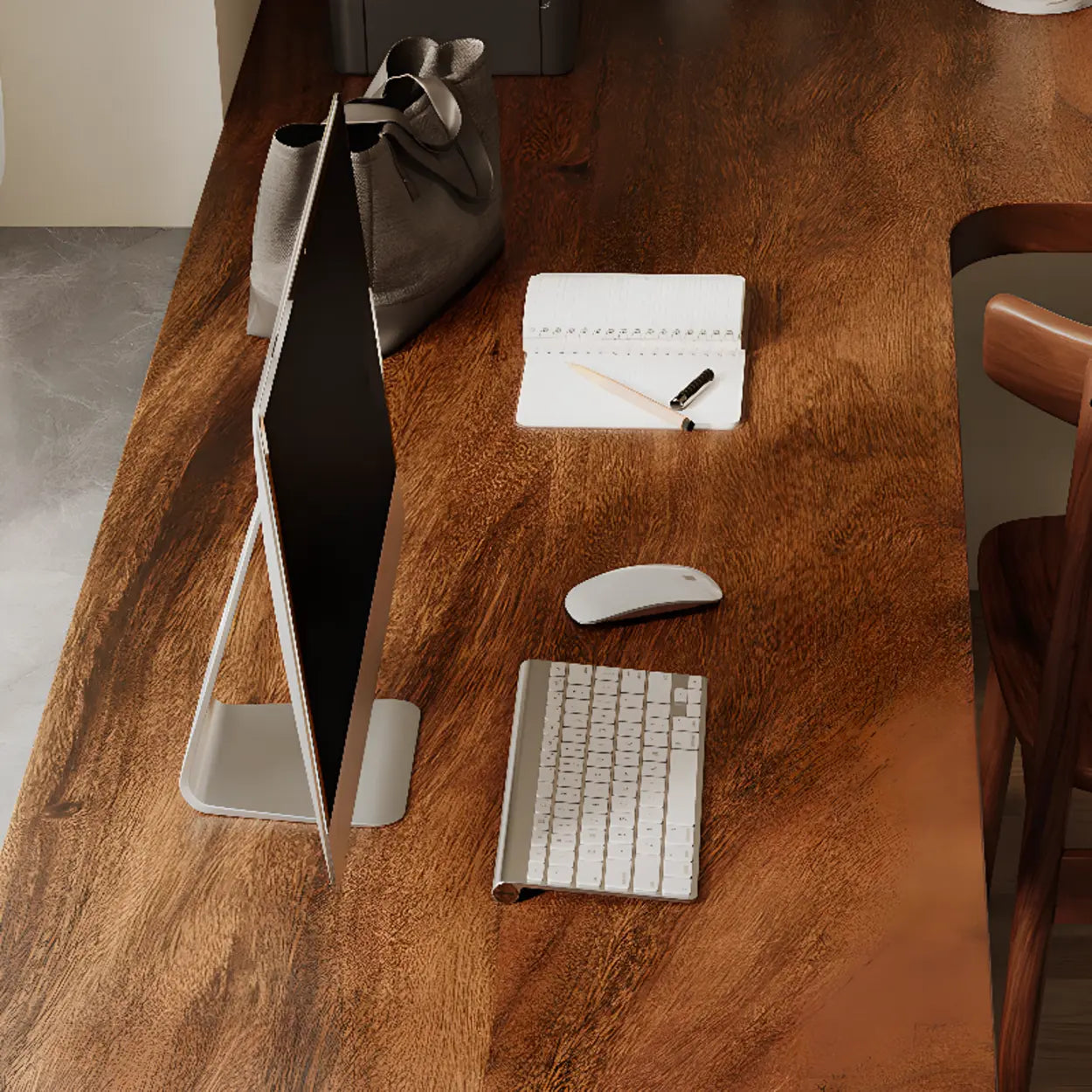 Sepia L-Shape Double Deep Wood Computer Desk