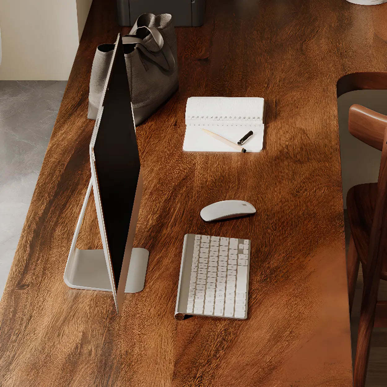 Sepia L-Shape Double Deep Wood Computer Desk