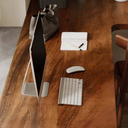 Sepia L-Shape Double Deep Wood Computer Desk