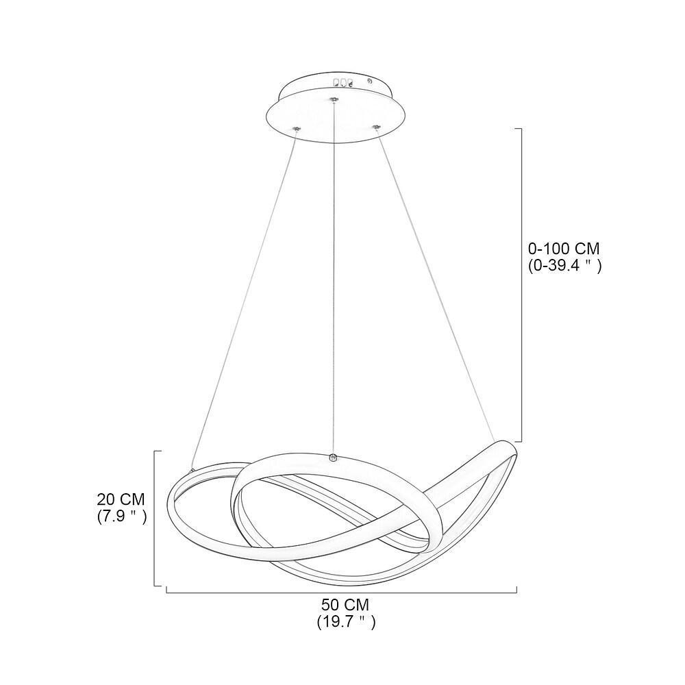 Interweaving Curved Dimmable LED Adjustable Modern Pendant