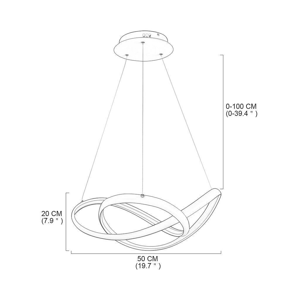 Interweaving Curved Dimmable LED Adjustable Modern Pendant