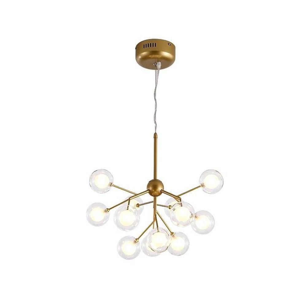 Sputnik Cluster Chandelier Light Metal Glass LED Chandelier 12 Bulbs-Lighom