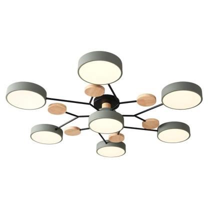 Sputnik Artistic Bedroom Lights Chandeliers Metal Wood Bamboo Baby Kids Lights Ceiling Lights-Lighom