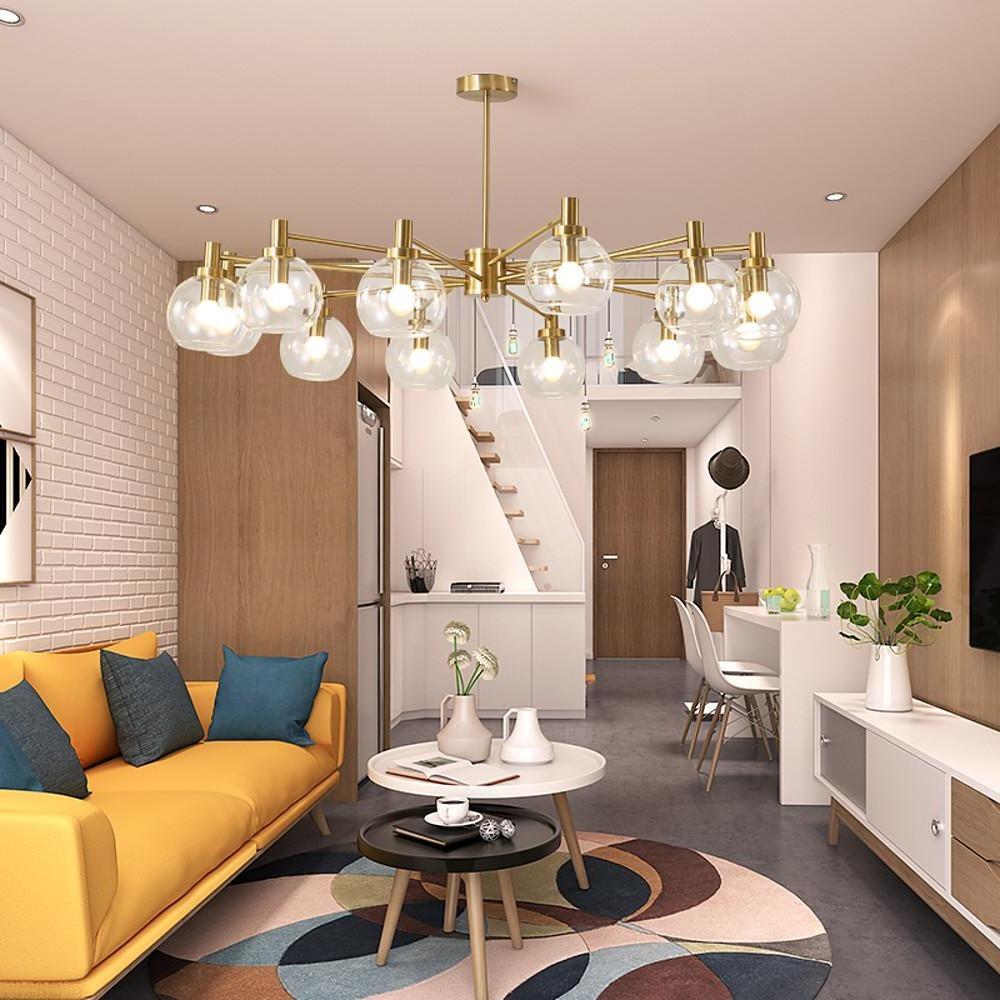 Modern sputnik wood chandeliers — Cool White (6000K)