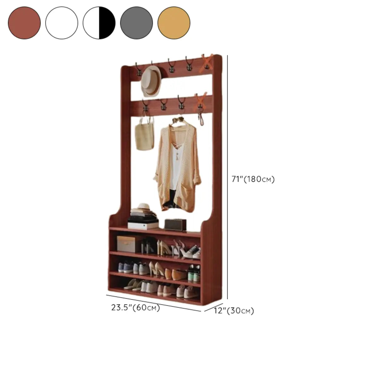 Freestanding Shoe Storage Tall Coat Rack