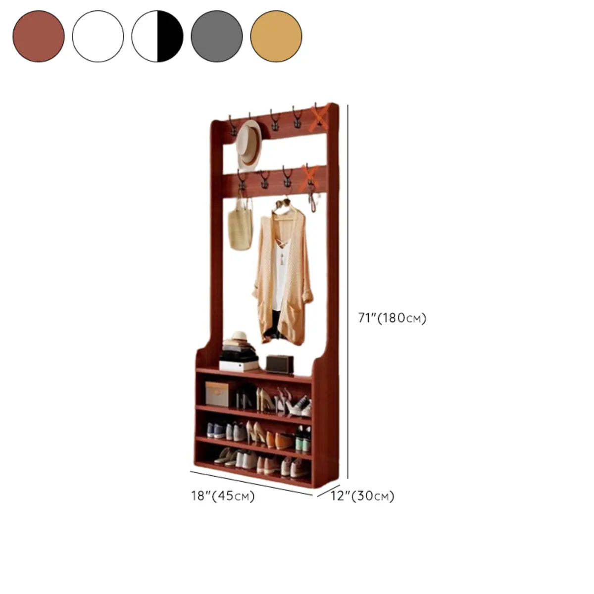 Freestanding Shoe Storage Tall Coat Rack