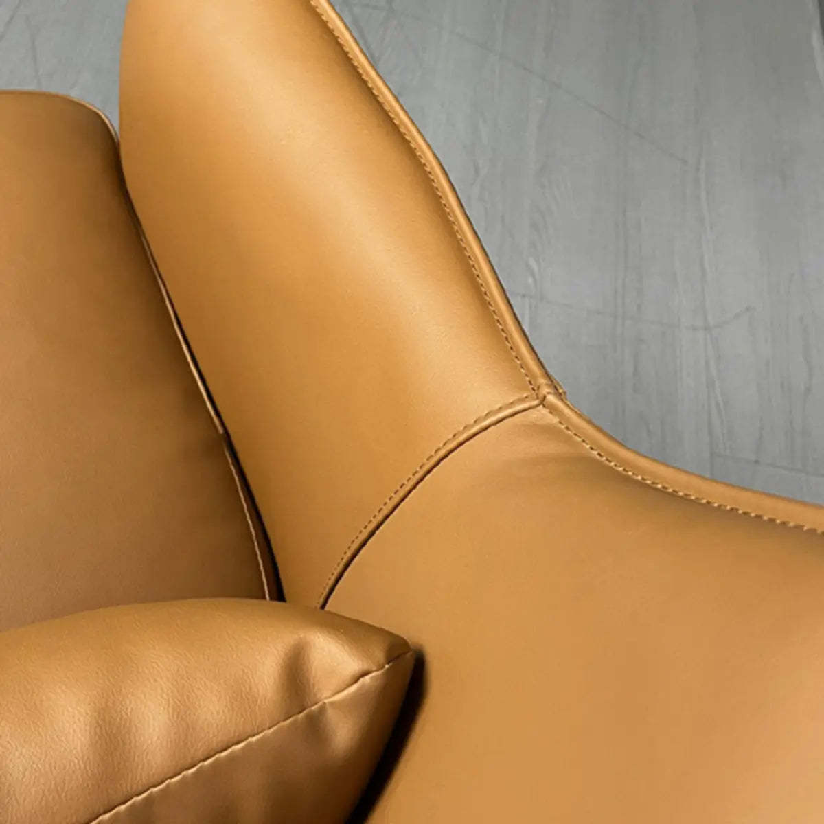 Short Orange Genuine Leather 4-Star Arm Chair — Short / Light Brown / Faux Leather