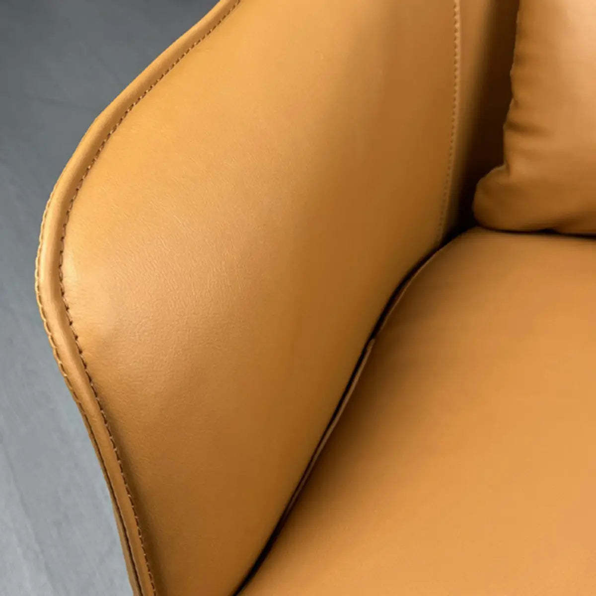 Short Orange Genuine Leather 4-Star Arm Chair — Short / Orange / Faux Leather