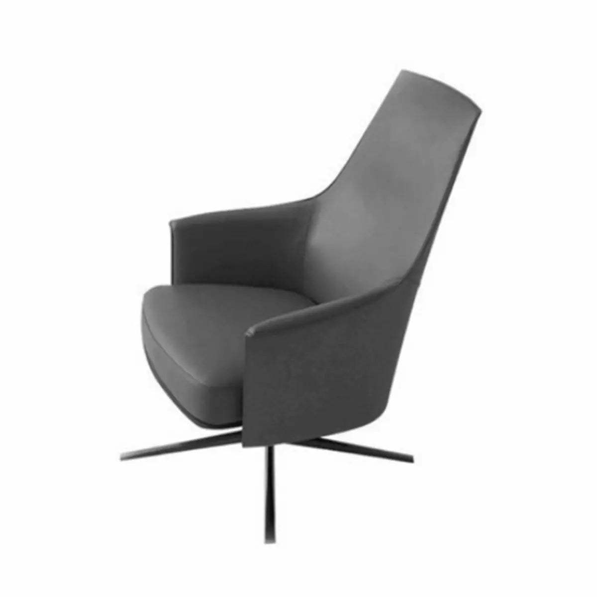 Short Orange Genuine Leather 4-Star Arm Chair — Short / Blackish Green / Genuine Leather