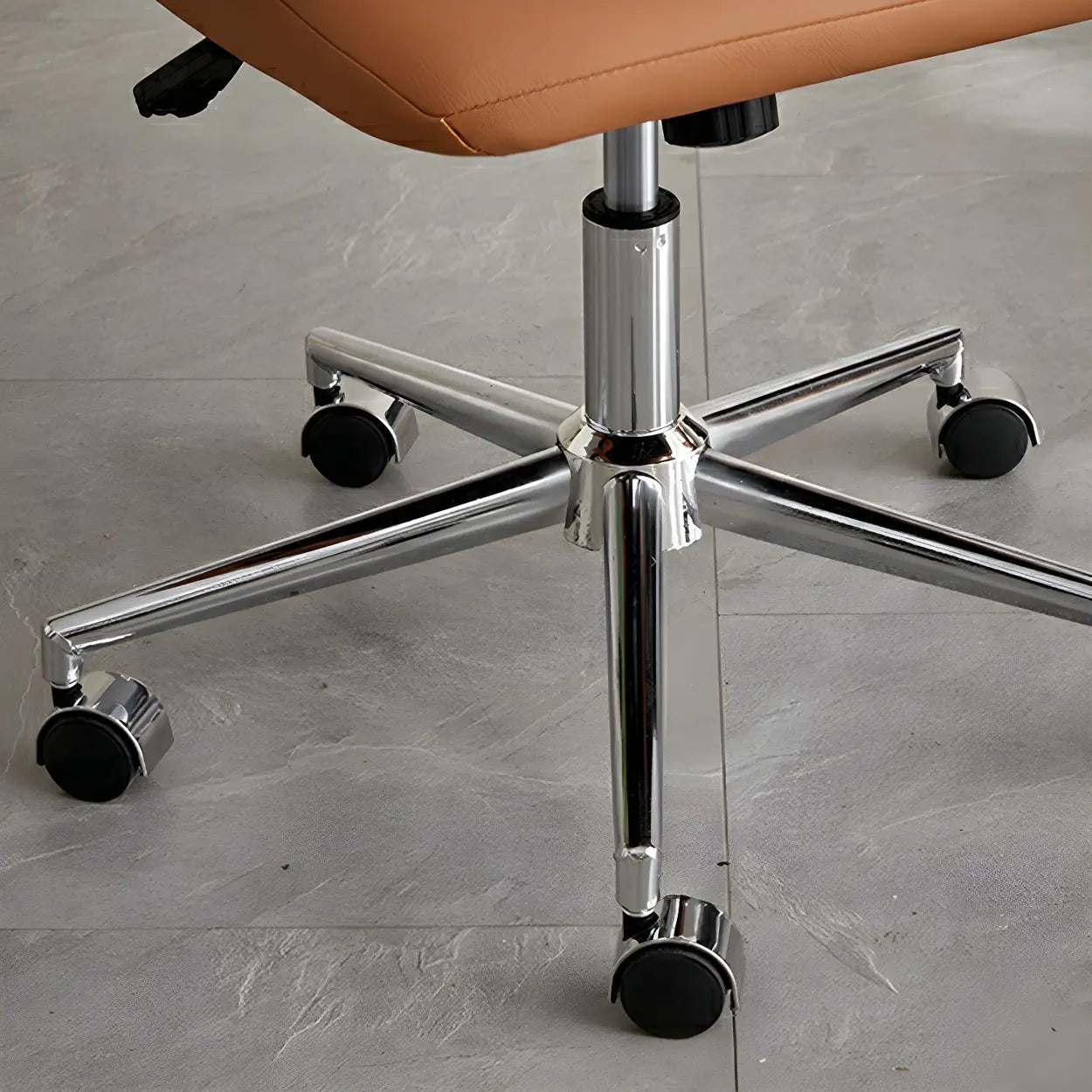 Leather base office chairs in leather metal