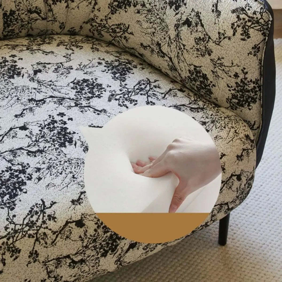 Silver Four Leg Leather Pillow Back Accent Chair — Khaki / Accent Chair / Anti Cat Scratch Leather