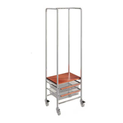 Silver Mobile Storage Coat Rack with Lockers