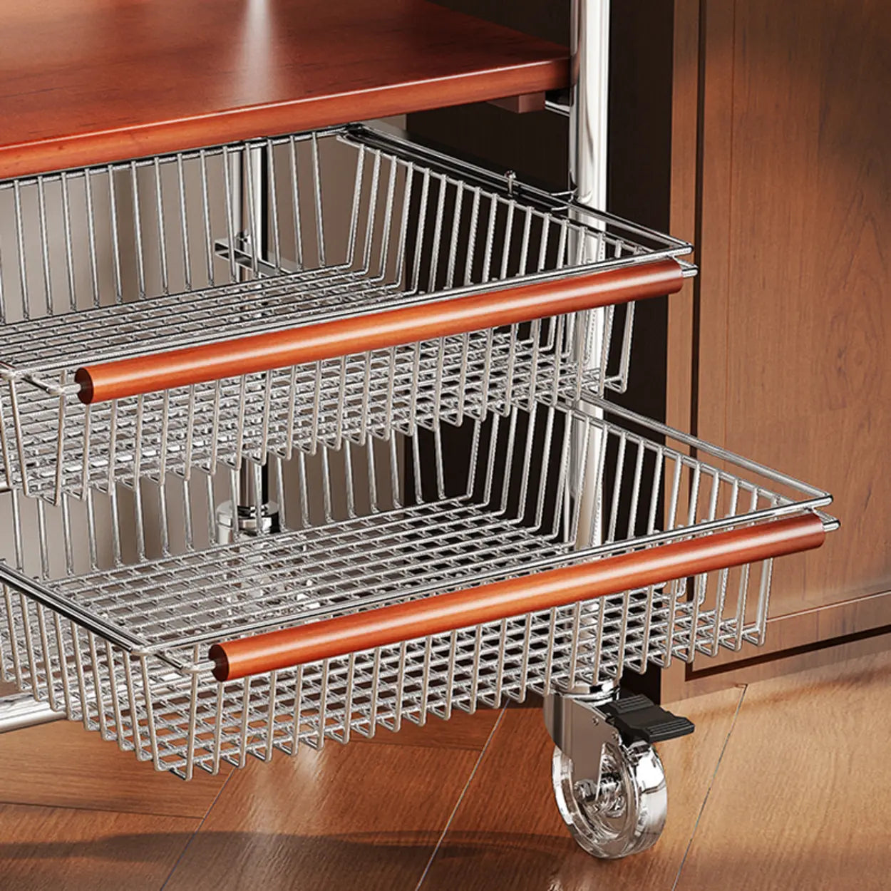 Silver Mobile Storage Coat Rack with Lockers