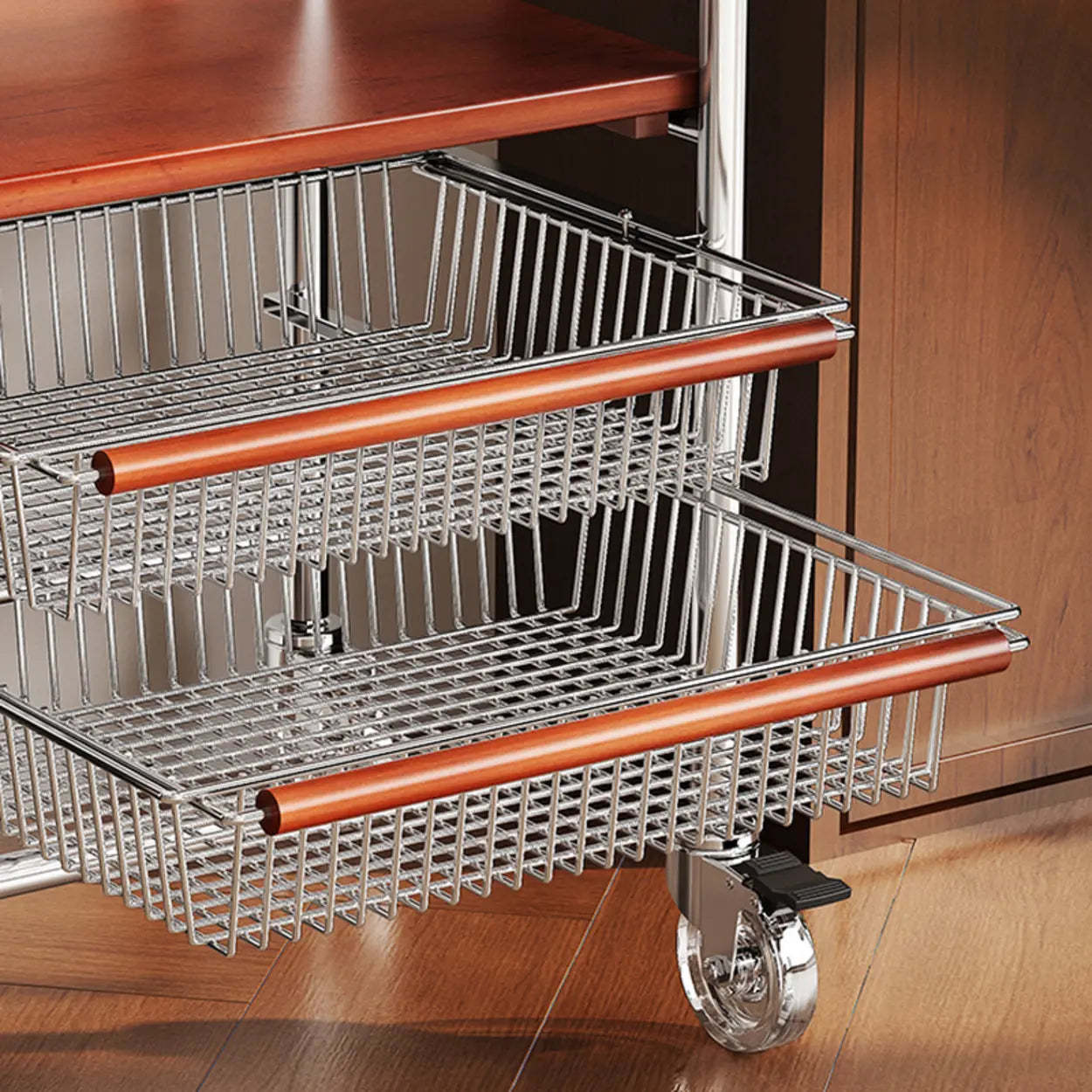 Silver Mobile Storage Coat Rack with Lockers