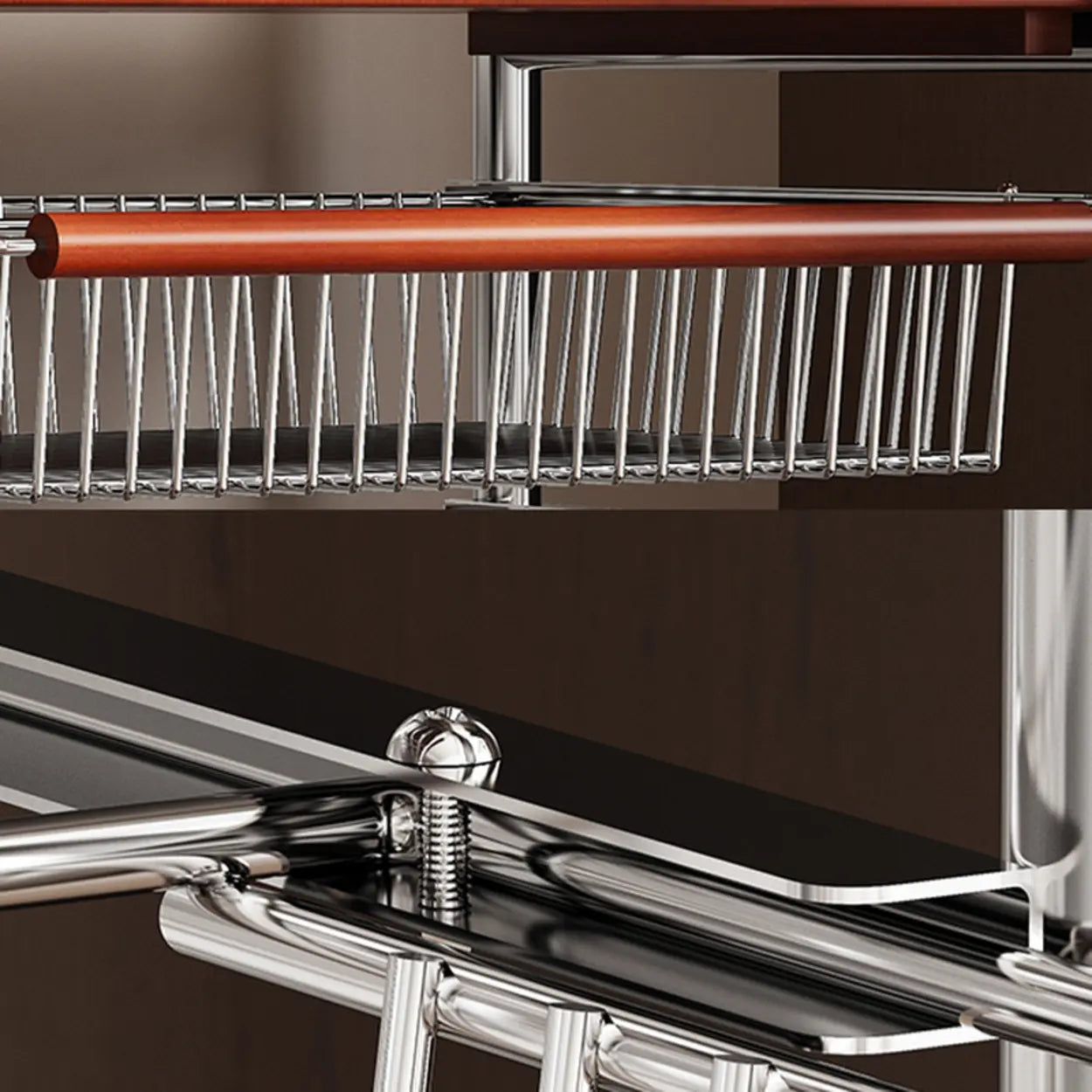 Silver Mobile Storage Coat Rack with Lockers