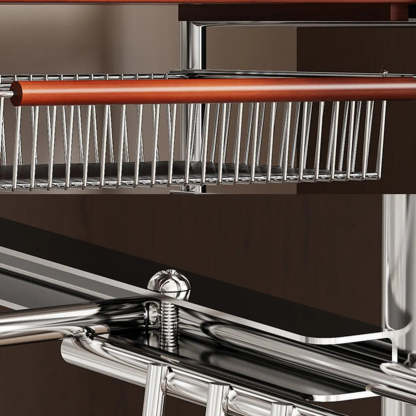 Silver Mobile Storage Coat Rack with Lockers