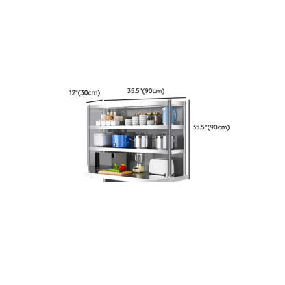 Silver Stainless Steel Baker's Rack with Microwave Shelf