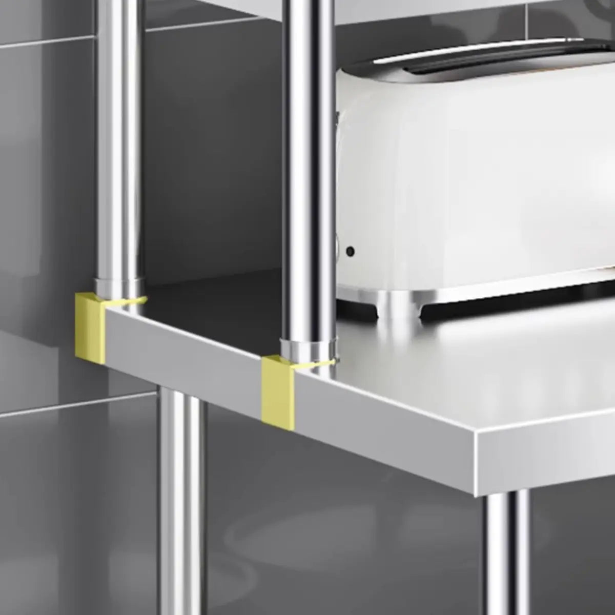 Silver Stainless Steel Baker's Rack with Microwave Shelf