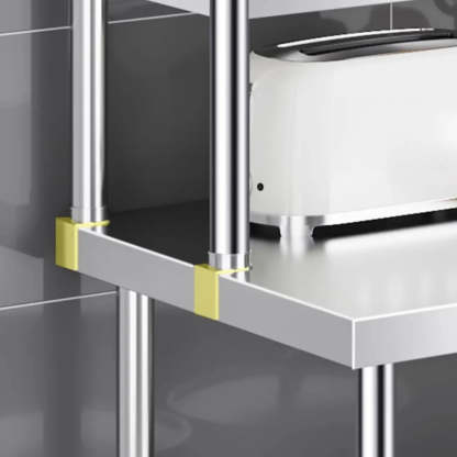 Silver Stainless Steel Baker's Rack with Microwave Shelf