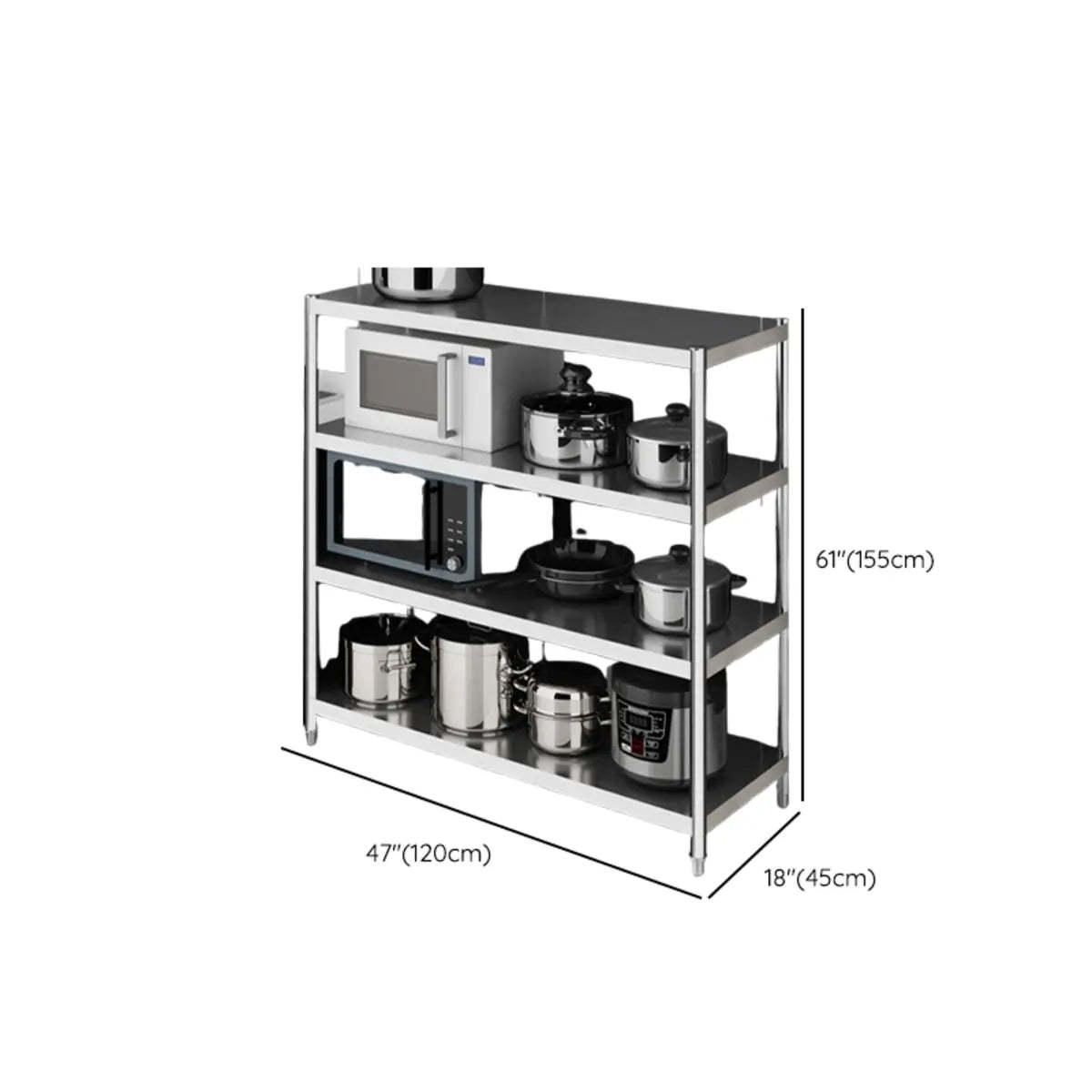 Silver Stainless Steel Countertop Baker's Rack with Shelves