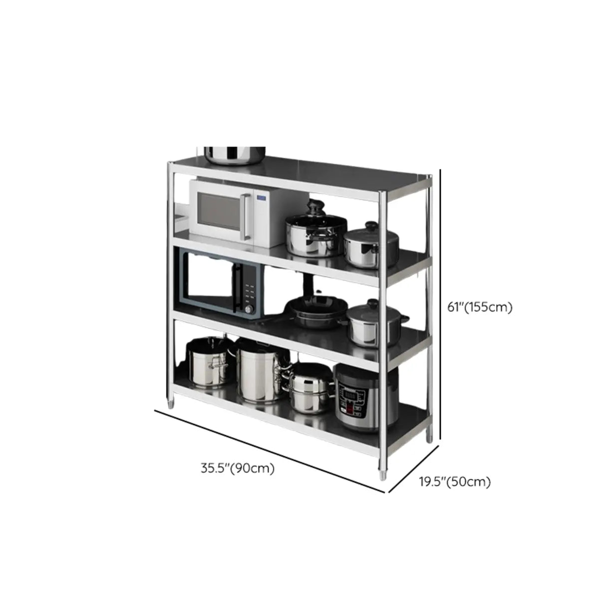 Silver Stainless Steel Countertop Baker's Rack with Shelves