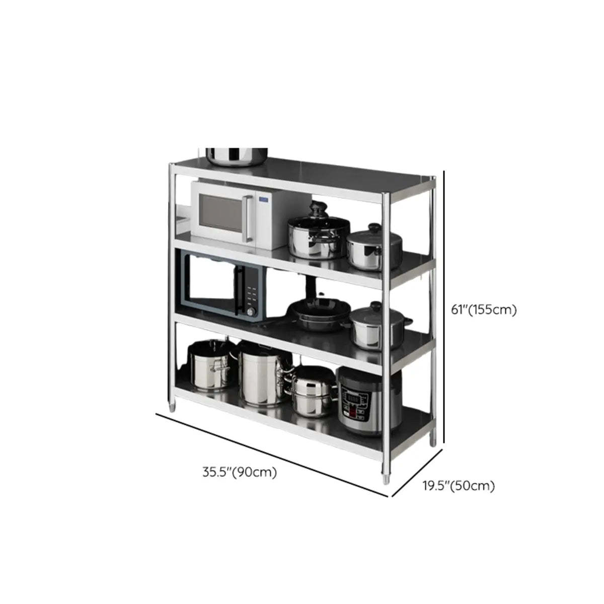 Silver Stainless Steel Countertop Baker's Rack with Shelves