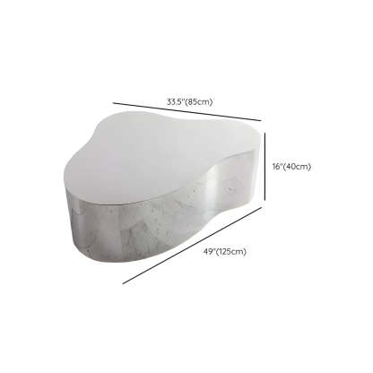 Silver Stainless Steel Free Form Coffee Table