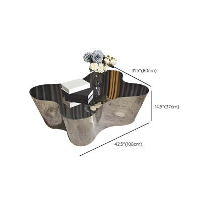 Silver Stainless Steel Free Form Coffee Table