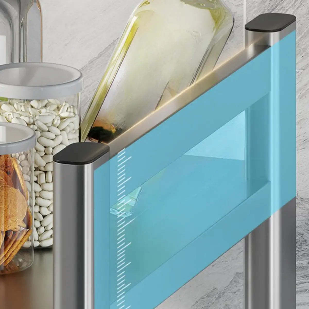 Silver Stainless Steel Baker's Rack with Microwave Shelf