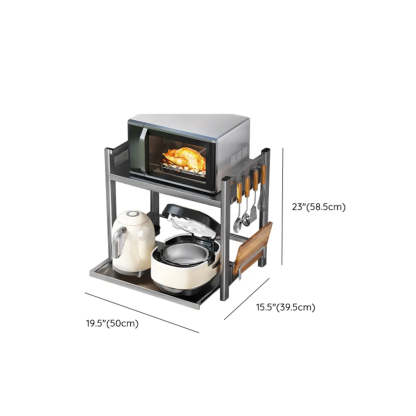 Silver Stainless Steel Baker's Rack with Microwave Shelf