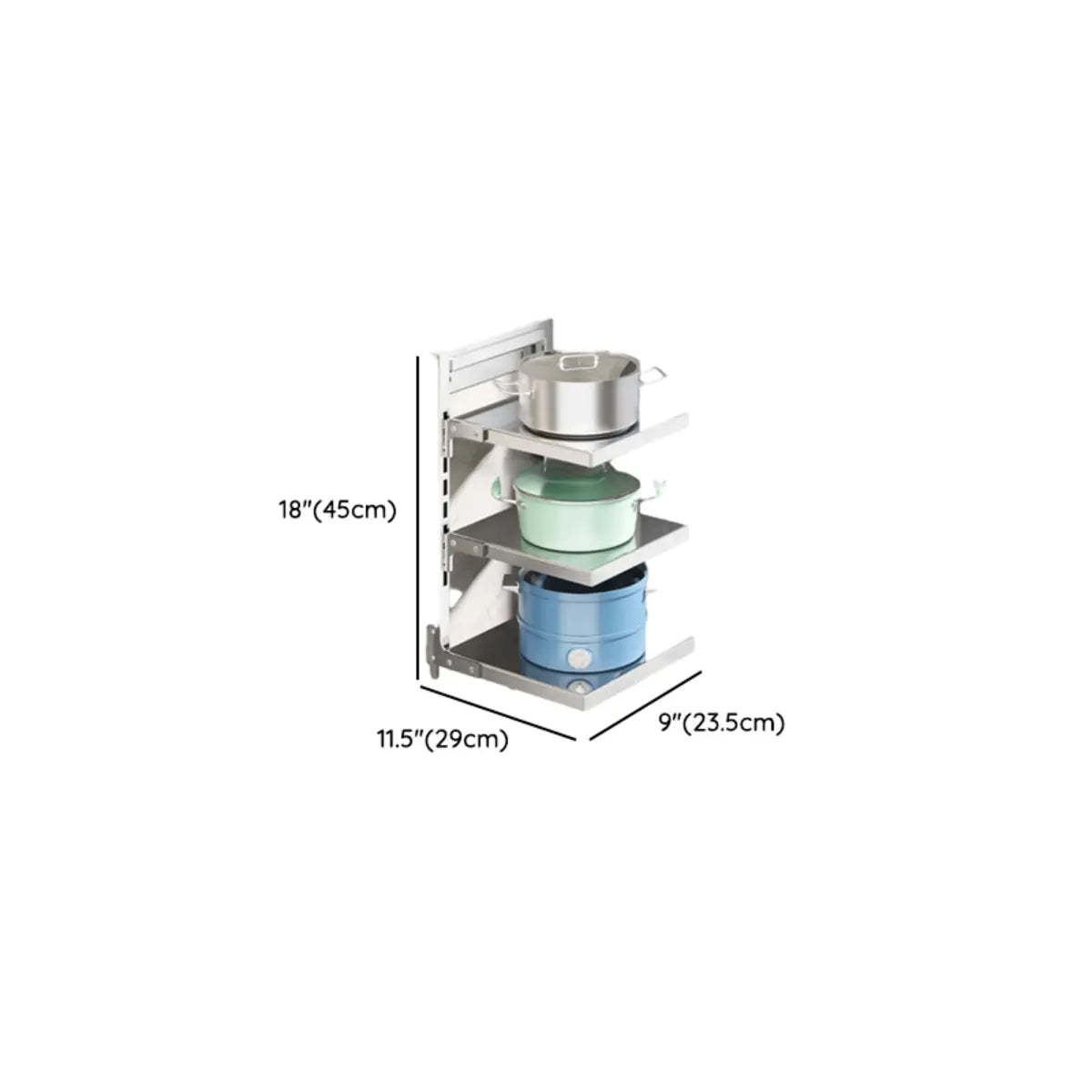 Silver Stainless Steel Narrow Baker's Rack with Shelves
