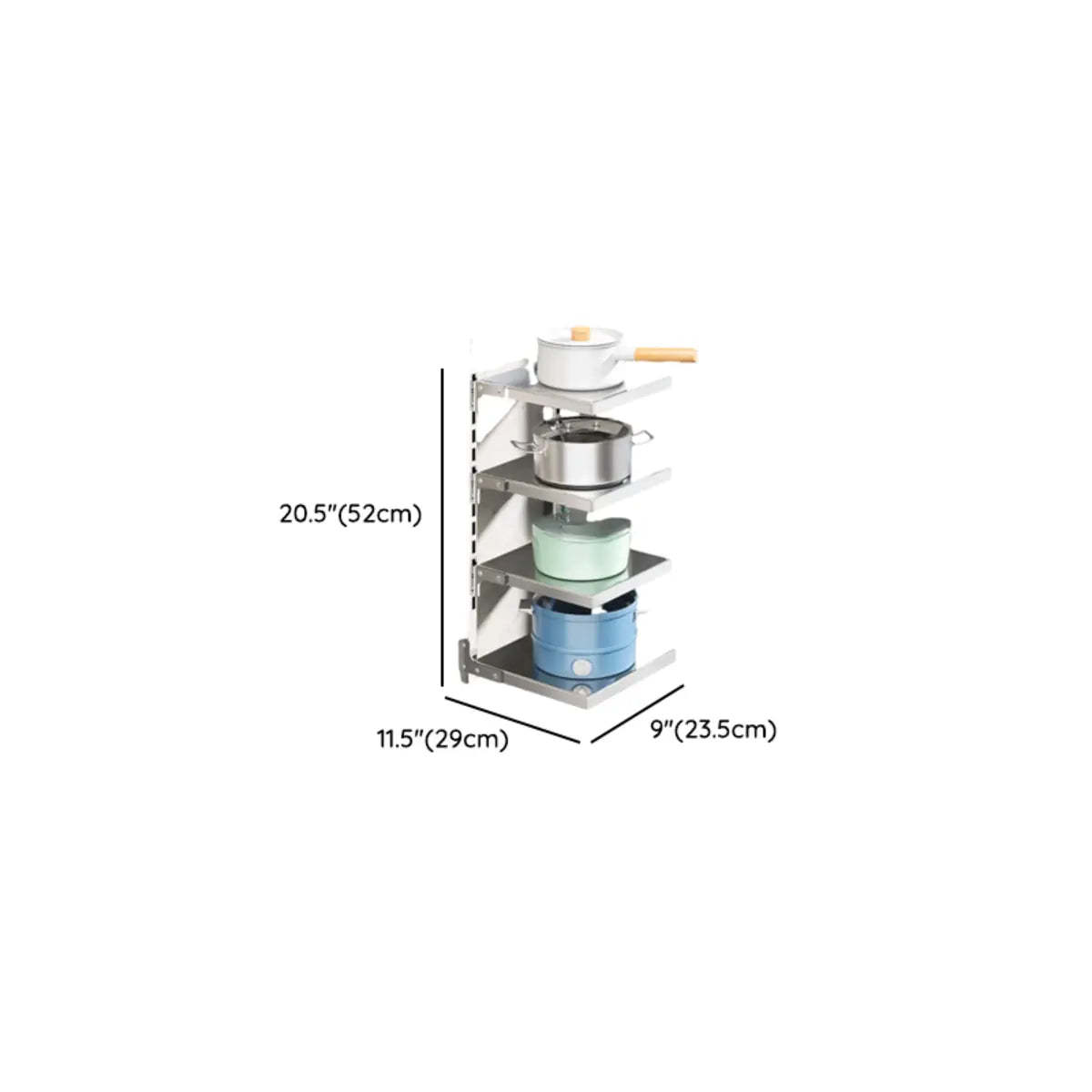 Silver Stainless Steel Narrow Baker's Rack with Shelves