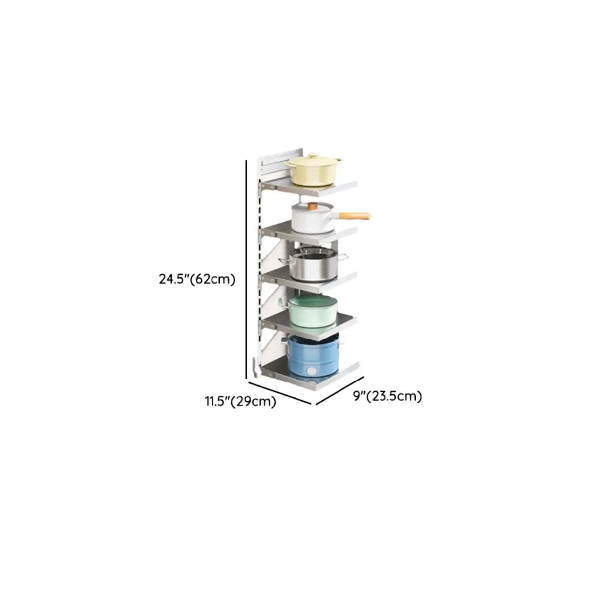 Silver Stainless Steel Narrow Baker's Rack with Shelves