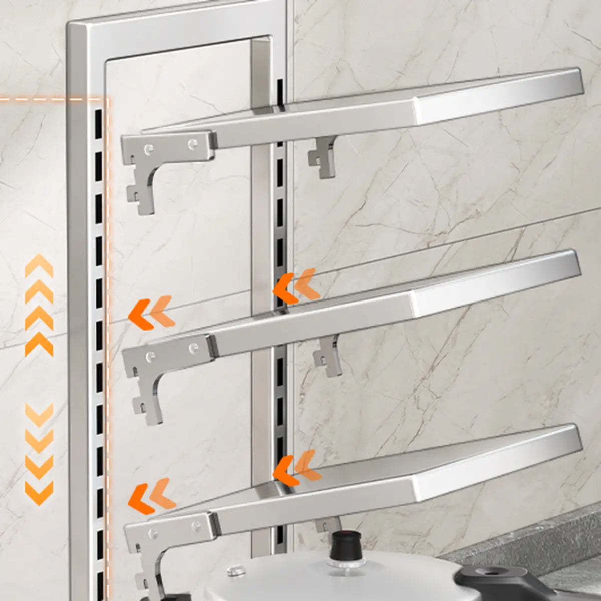Silver Stainless Steel Narrow Baker's Rack with Shelves