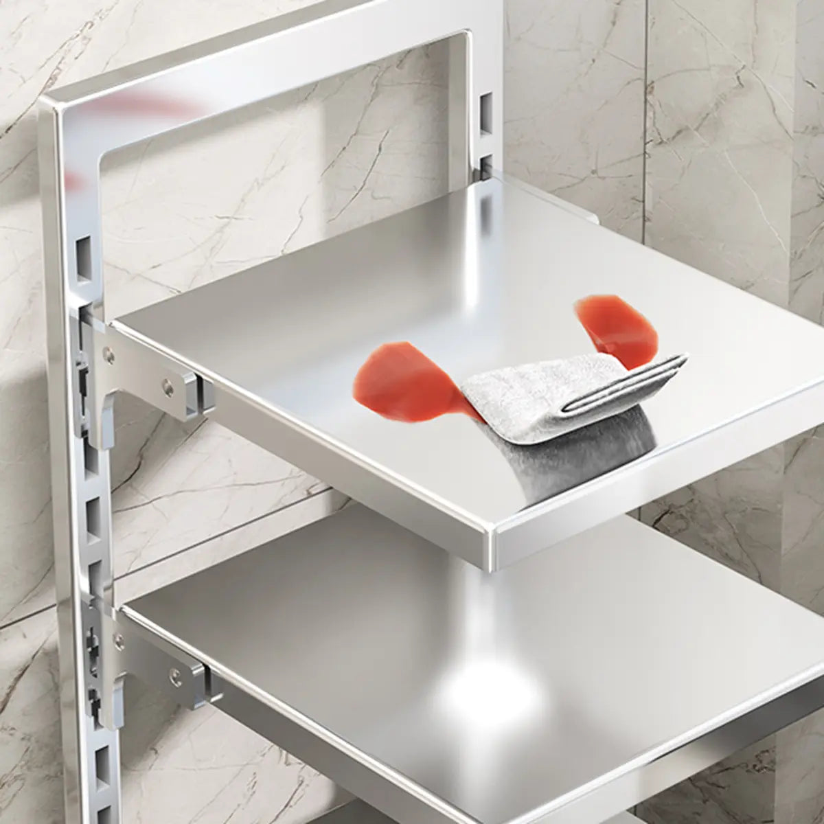 Silver Stainless Steel Narrow Baker's Rack with Shelves