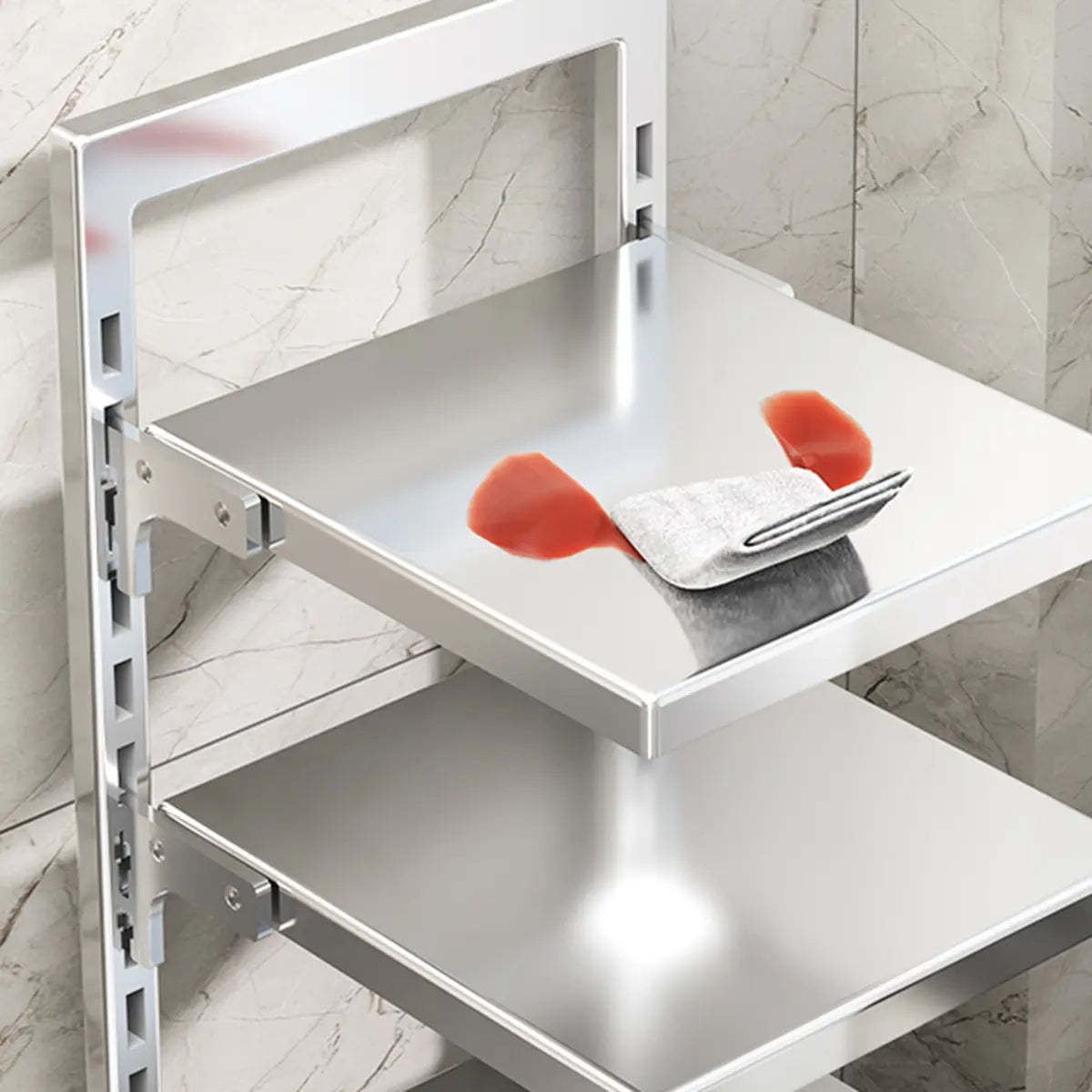 Silver Stainless Steel Narrow Baker's Rack with Shelves