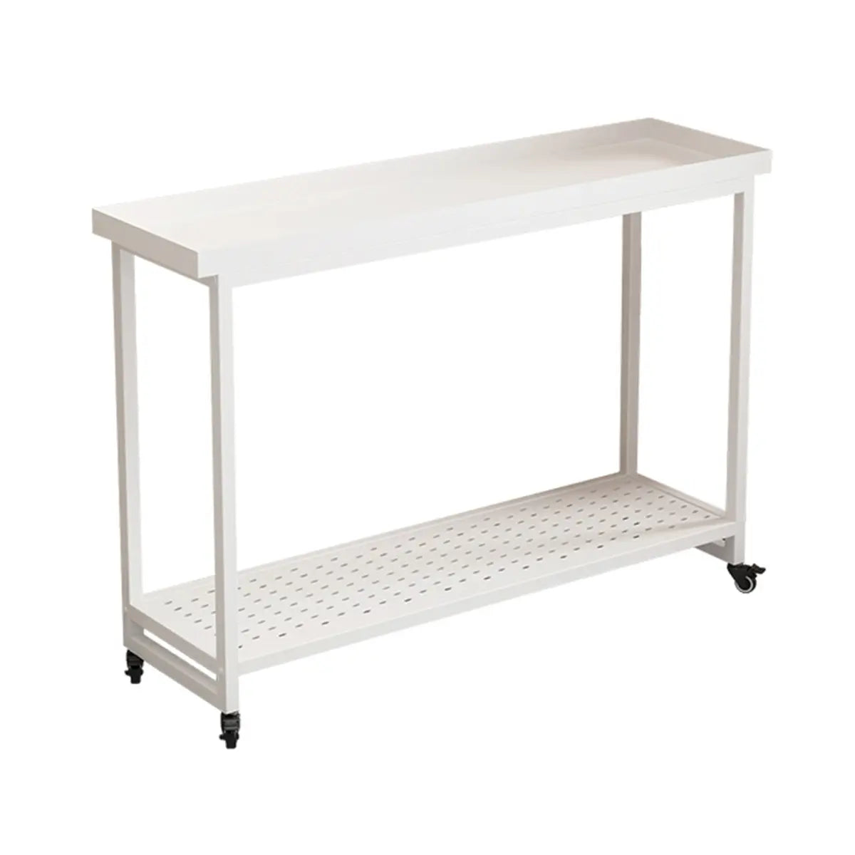 Simple White 2-Tier Rectangular Metal Sliding Plant Stand — 2 / Black